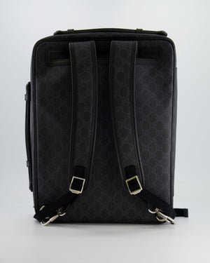 Gucci GG Black and Grey Briefcase with Back Strap Bag in Leather with Silver Hardware