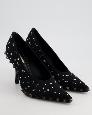 Valentino Garavani Black Rockstud Pump Heels with Crystal 
Rockstud Detail Size EU 38 RRP £1130