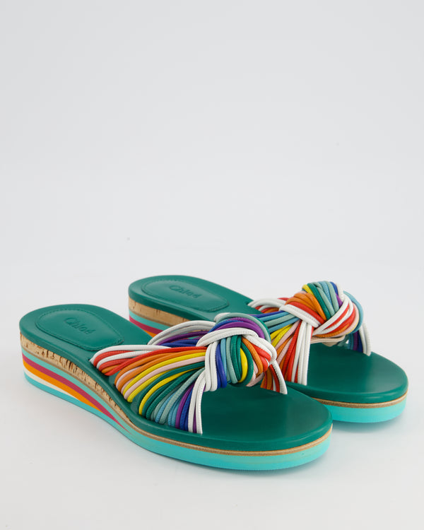 Chloé Multicolour Beach Leather Mules Size EU 38