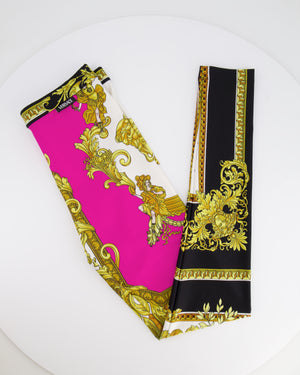 Versace Multicolour Medusa Renaissance Printed Silk Straight Trousers Size IT 38 (UK 6)