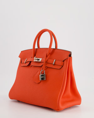 Hermès Birkin 25cm Bag in Capucine Togo Leather and Palladium Hardware