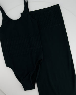 Alaïa Dark Green Swimsuit 
Skirt Set Detail FR 38 (UK 10)