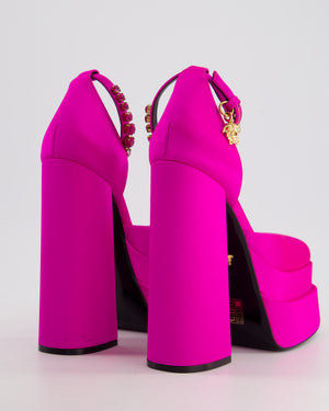 Versace Hot Pink Satin Medusa Aevitas Platform Pumps Size EU 37 RRP £965