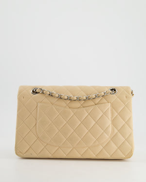 *FIRE PRICE* Chanel Beige Medium Double Flap Bag in Lambskin Leather with Silver Hardware