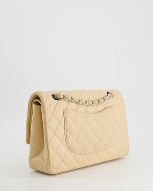 *FIRE PRICE* Chanel Beige Medium Double Flap Bag in Lambskin Leather with Silver Hardware