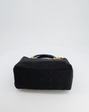 *FIRE PRICE* Christian Dior Black Medium Lady Dior Bag in Canvas with Gold Hardware RRP £5,300