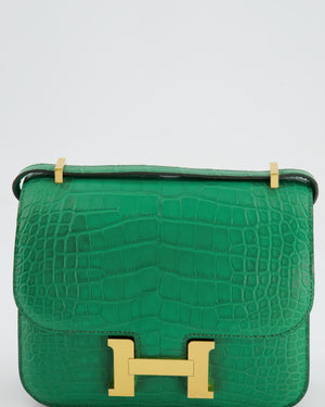 *STORE FRESH* Hermès Constance III Mini 18cm Bag in Cactus Alligator Mississippiensis Leather with Gold Hardware