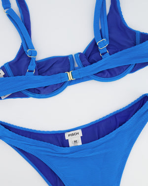 Fisch Blue Ribbed Swimsuit Size FR 38 (UK 10)