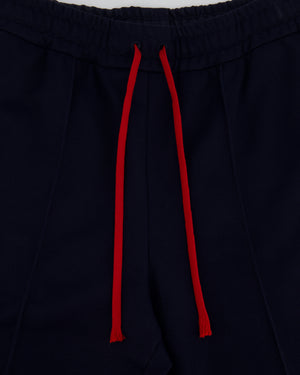 Gucci Red 
Navy Blue Tracksuit with Side Stripe Trim and Cherry Embroidered Logo Detail Size XS (UK 6)