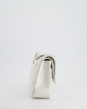 Chanel White Medium Classic Double Flap in Caviar Leather with Silver Hardware RRP £8,890