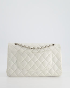 Chanel White Medium Classic Double Flap in Caviar Leather with Silver Hardware RRP £8,890