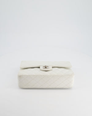 Chanel White Medium Classic Double Flap in Caviar Leather with Silver Hardware RRP £8,890