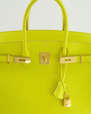 *HOT* Hermès Birkin 35cm Bag in Yellow Lime Epsom Leather with Gold Hardware