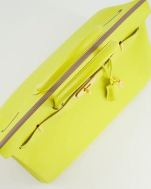 *HOT* Hermès Birkin 35cm Bag in Yellow Lime Epsom Leather with Gold Hardware