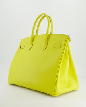 *HOT* Hermès Birkin 35cm Bag in Yellow Lime Epsom Leather with Gold Hardware