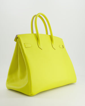 *HOT* Hermès Birkin 35cm Bag in Yellow Lime Epsom Leather with Gold Hardware