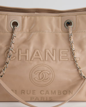 *FIRE PRICE* Chanel Dusty Pink Small Deauville Tote Bag in Calfskin Leather with Silver Hardware