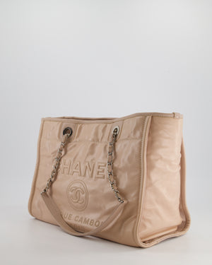 *FIRE PRICE* Chanel Dusty Pink Small Deauville Tote Bag in Calfskin Leather with Silver Hardware