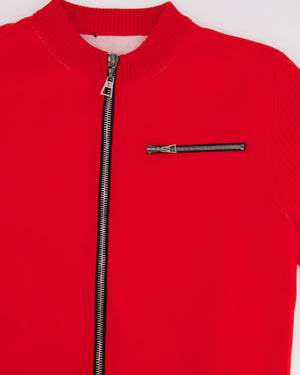 Louis Vuitton Red Short-Sleeve Top with Zip Details Size FR 36 (UK 8)