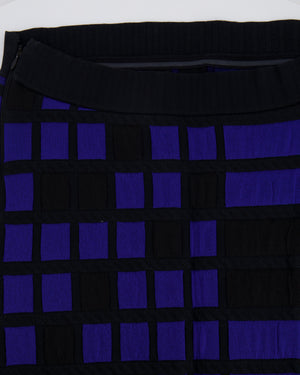 Chanel Black and Electric Blue Checked Bandeau Dress Size FR 36 (UK 8)