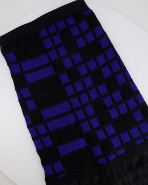 Chanel Black and Electric Blue Checked Bandeau Dress Size FR 36 (UK 8)