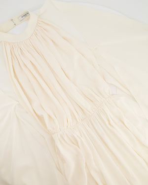 Givenchy Cream Silk Maxi Dress with Sleeve Detail Size FR 34 (UK 6)