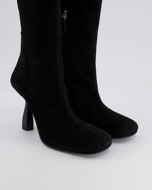 Hermès Black Suede Hurricane Calf-High Boots Size EU 38 RRP £2,250