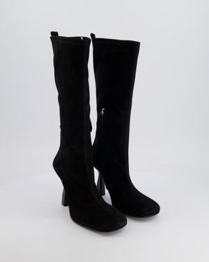 Hermès Black Suede Hurricane Calf-High Boots Size EU 38 RRP £2,250