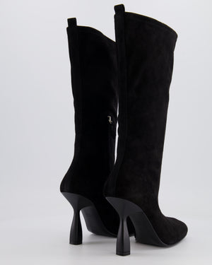 Hermès Black Suede Hurricane Calf-High Boots Size EU 38 RRP £2,250