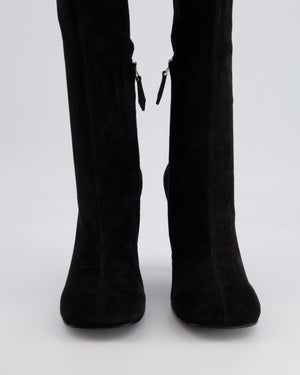 Hermès Black Suede Hurricane Calf-High Boots Size EU 38 RRP £2,250