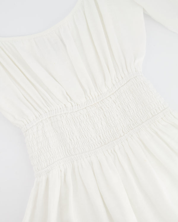 Faithfull The Brand White Midi Linen Dress Size S (UK 8)