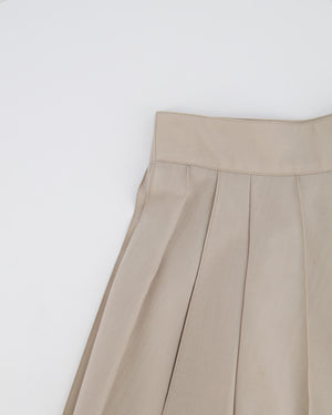 Hermès Beige Wrap Pleated Wool Mini Skirt Size FR 36 (UK 8)