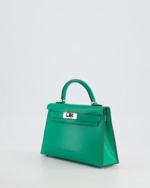 *SUPER HOT* Hermès Mini Kelly II 20cm Bag in Menthe Chèvre Mysore Leather with Palladium Hardware