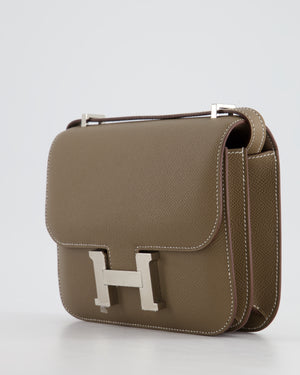 *FIRE PRICE* Hermès Constance III Mini 18cm Bag in Etoupe Epsom Leather with Palladium Hardware