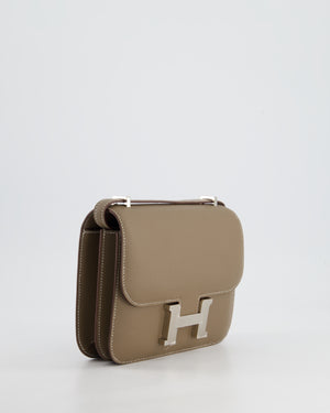 *FIRE PRICE* Hermès Constance III Mini 18cm Bag in Etoupe Epsom Leather with Palladium Hardware