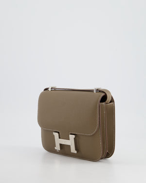 *FIRE PRICE* Hermès Constance III Mini 18cm Bag in Etoupe Epsom Leather with Palladium Hardware