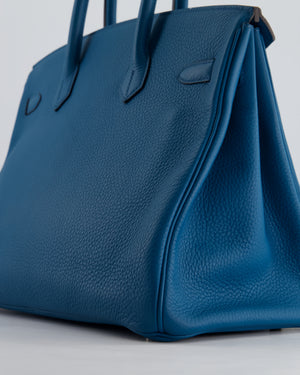 Hermès Birkin 35cm Bag in Blue Petrole Togo Leather with Palladium Hardware