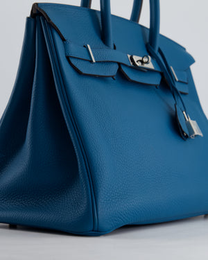 Hermès Birkin 35cm Bag in Blue Petrole Togo Leather with Palladium Hardware