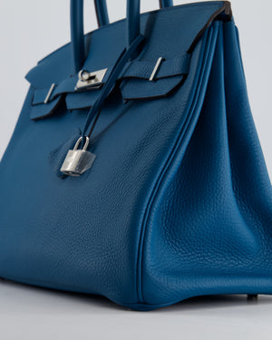 Hermès Birkin 35cm Bag in Blue Petrole Togo Leather with Palladium Hardware