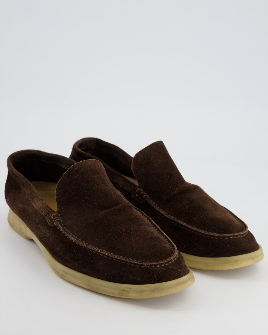 Loro Piana Menswear Brown Suede Summer Walks Size EU 42.5