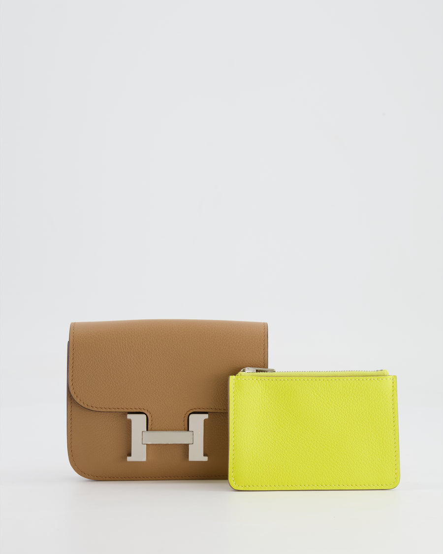 Hermès Constance Slim Belt Wallet Bag in Chai Evercolor Leather with Palladium Hardware