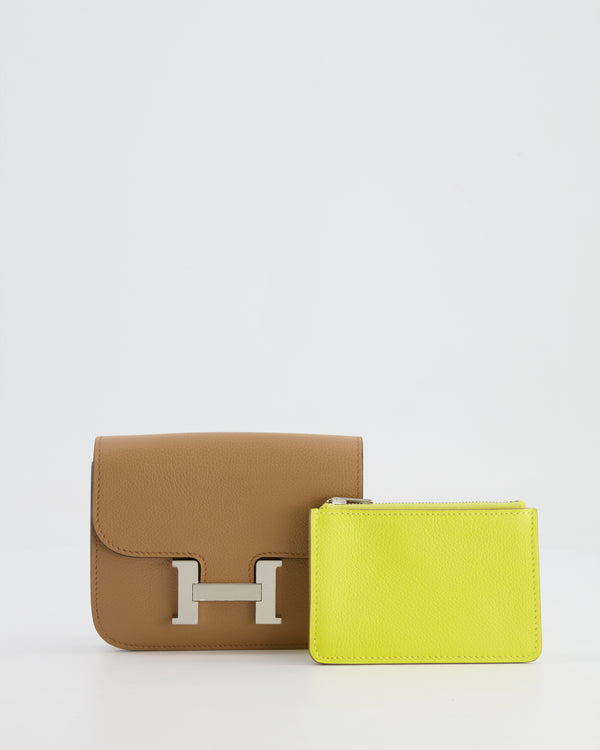 Hermès Constance Slim Belt Wallet Bag in Chai Evercolor Leather with Palladium Hardware