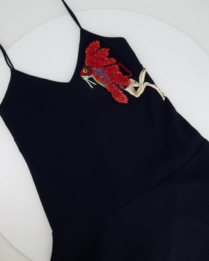 Mary Kataranzou Navy Caraco Dress with Embellishment Size XS (UK 6)