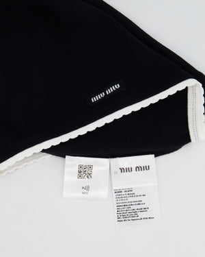 Miu Miu Black Ribbed Knit Panties Size M (UK 10) RRP £ 400