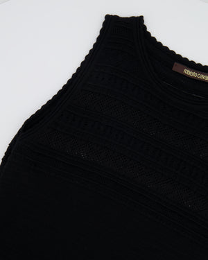 Roberto Cavalli Black Mini Dress with Gold Thread Detailing Size IT 42 (UK 10)