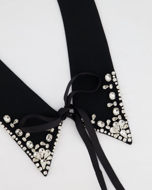 Huishan Zhang Black Tie Collar with Silver Embellishments