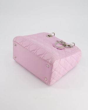 Christian Dior Lilac Medium Lady Dior Bag in Lambskin Leather with Silver Hardware RRP £5,300