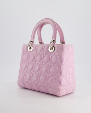 Christian Dior Lilac Medium Lady Dior Bag in Lambskin Leather with Silver Hardware RRP £5,300