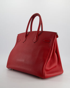 *FIRE PRICE* Hermès Birkin 35cm Retourne Bag in Rouge Clemence Leather with Gold Hardware