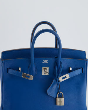 *FIRE PRICE* Hermès Birkin 25cm Retourne in Bleu De Galice Epsom Leather with Palladium Hardware